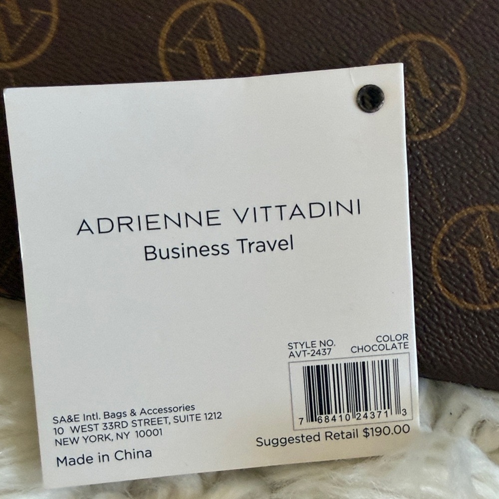 Adrienne Vittadini Brown Monogram Tote - Picture 3 of 4